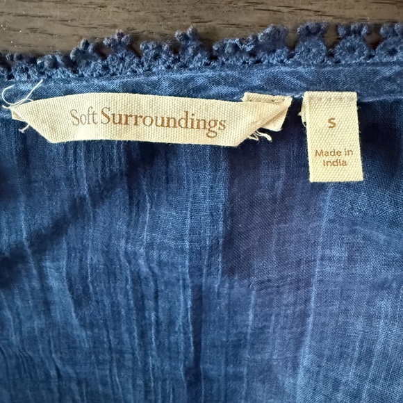 Soft Surroundings Lucy Topper Twilight Embroidered Lace Blue Cardigan Size S - Picture 7 of 9